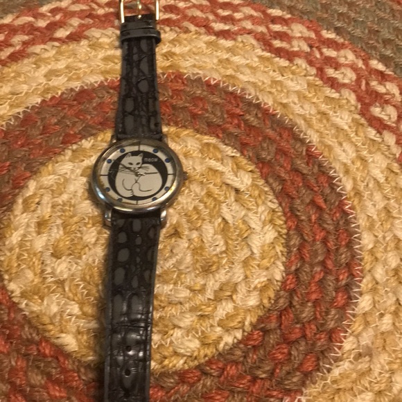 Meow Cat Watch Face - genuine buffalo watch band - Picture 4 of 14